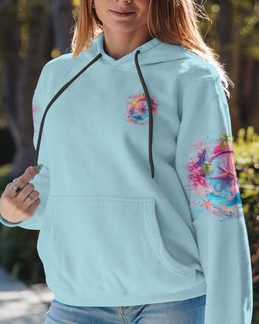 SMELL THE SEA FEEL THE BREEZE COMPASS ALL OVER PRINT - YHLT2703252