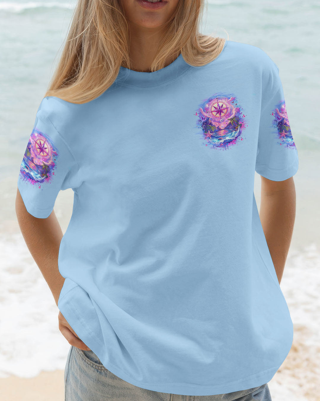SMELL THE SEA FEEL THE BREEZE COMPASS ALL OVER PRINT - YHLT2803253
