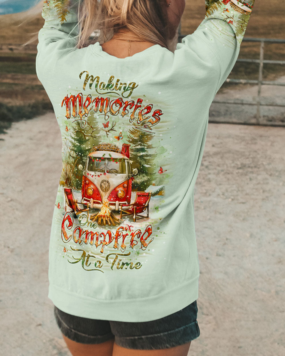 MAKING MEMORIES ONE CAMPFIRE AT A TIME CHRISTMAS ALL OVER PRINT - YHLT2910242