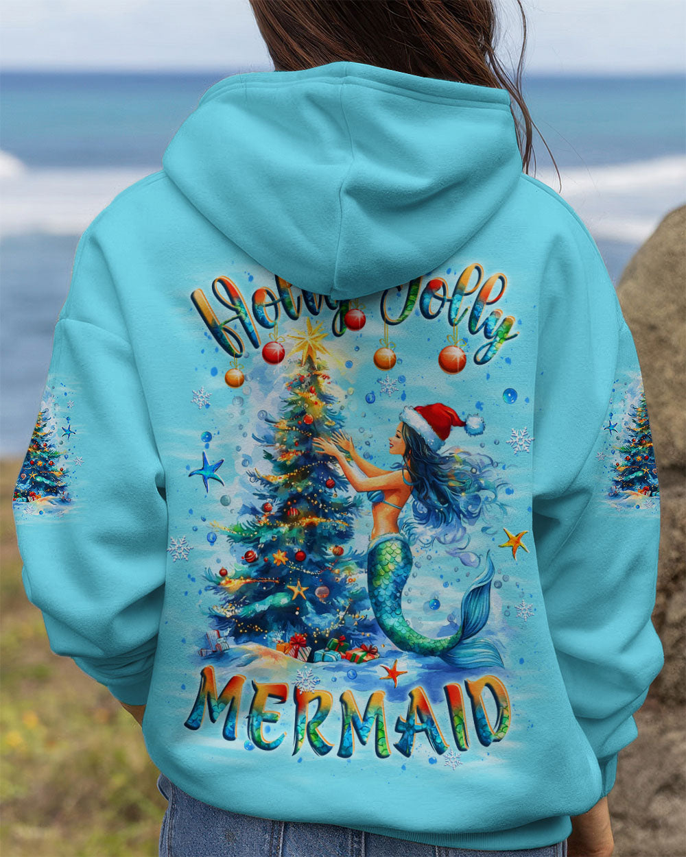 HOLLY JOLLY MERMAID CHRISTMAS ALL OVER PRINT - YHLT3110252