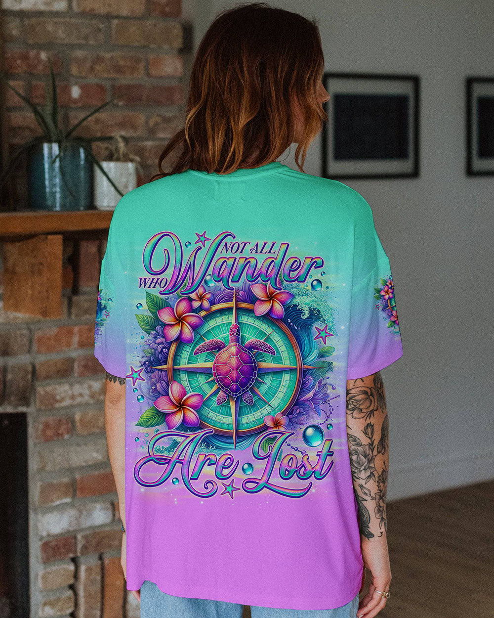 NOT ALL WHO WANDER ARE LOST TURTLE ALL OVER PRINT - TLNO1001252