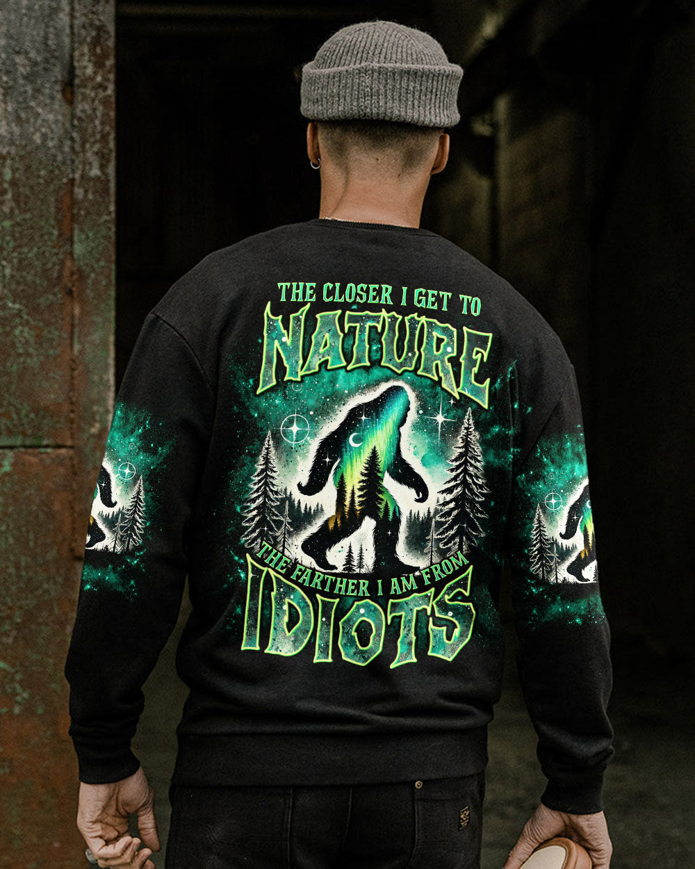  THE CLOSER I GET TO NATURE BIGFOOT ALL OVER PRINT - TLNT1111243