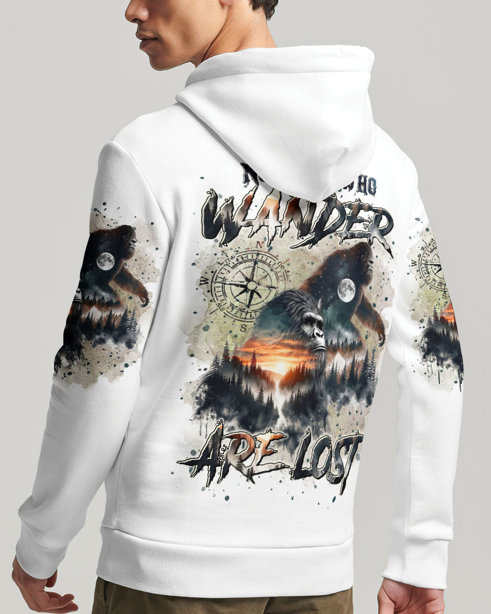 NOT ALL WHO WANDER ARE LOST BIGFOOT COMPASS ALL OVER PRINT - TLTR0211244