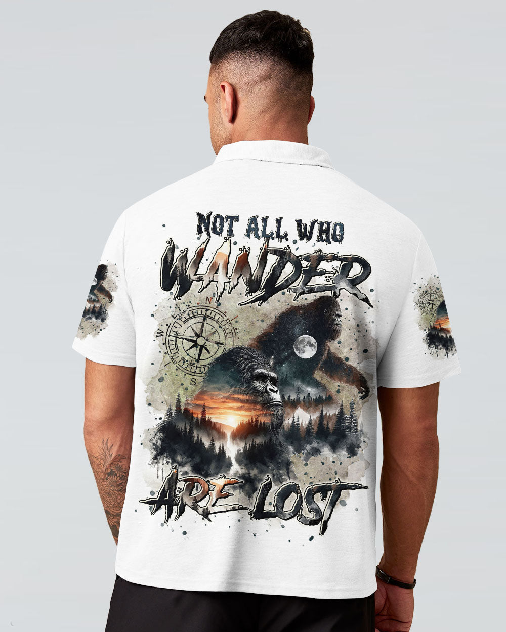 NOT ALL WHO WANDER ARE LOST BIGFOOT COMPASS ALL OVER PRINT - TLTR0211244
