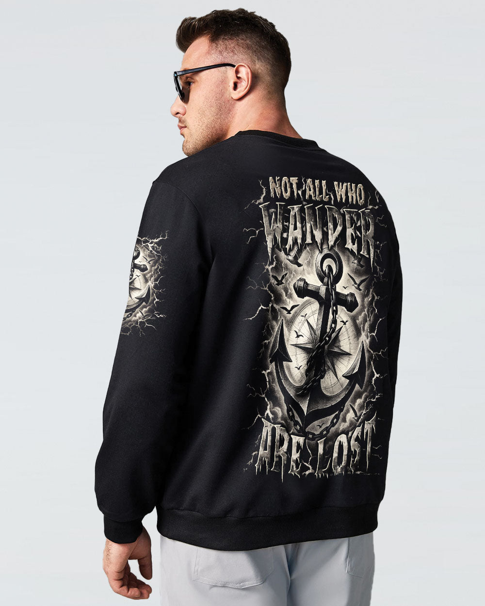 NOT ALL WHO WANDER ARE LOST ANCHOR COMPASS ALL OVER PRINT - YHLN2706254