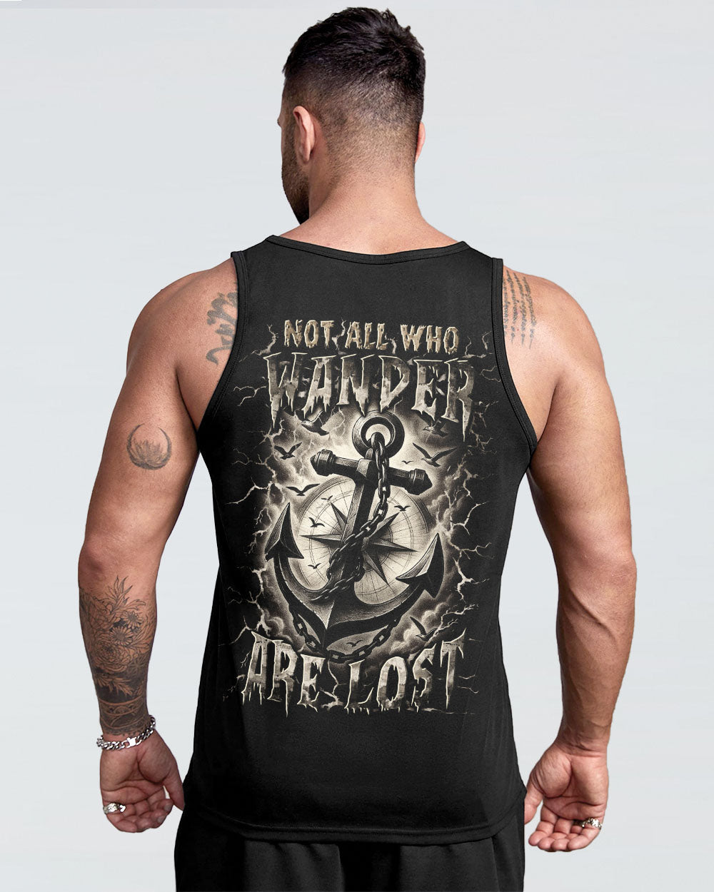 NOT ALL WHO WANDER ARE LOST ANCHOR COMPASS ALL OVER PRINT - YHLN2706254
