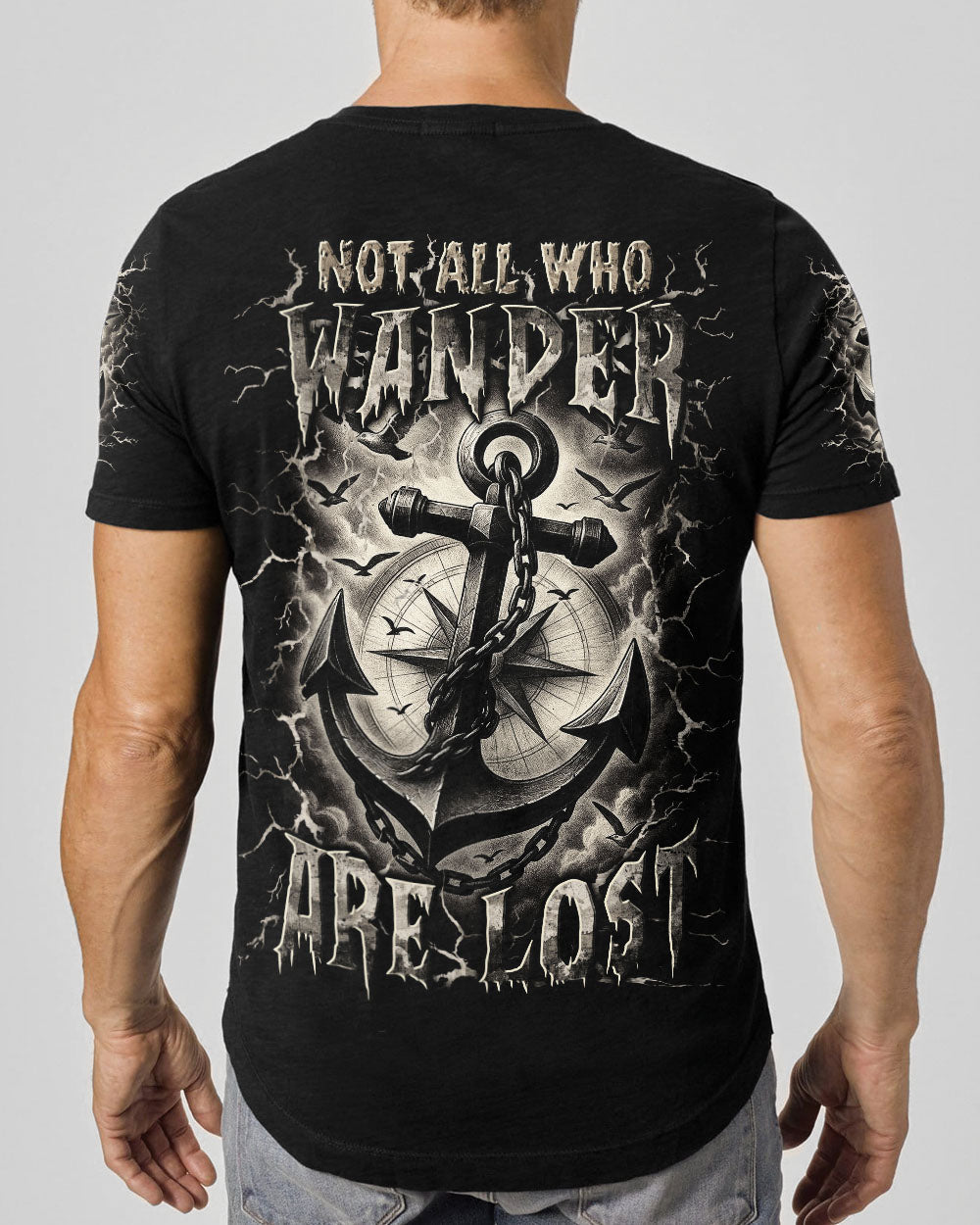 NOT ALL WHO WANDER ARE LOST ANCHOR COMPASS ALL OVER PRINT - YHLN2706254