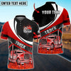 Bluejose Truck Flame Pattern Personalized Name Polo Shirt For Truck Driver 4 Colors