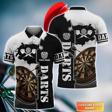 BlueJose White Dartboard Personalized Name, Team Name 3D Shirt