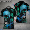 BlueJose Billiards Ball 8 Grim Reaper Skull Personalized Name Shirt (6 Colors)