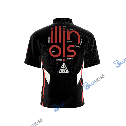 BlueJose Illinois Billiards Personalized Name Shirt