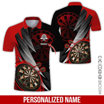 BlueJose Red Dart Pattern Personalized Name, Team Name 3D Shirt