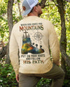 BlueJose When God Gives You Mountains Personalized Hiking Shirt - Sand