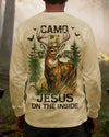 BlueJose Camo On The Outside Jesus On The Inside Shirt, Personalized Hunting 3D Shirt