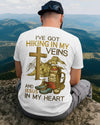 BlueJose I've Got Hiking In My Veins Personalized Hiking 3D Shirt - White