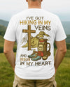 BlueJose I've Got Hiking In My Veins Personalized Hiking 3D Shirt - White