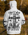 BlueJose I Am A Simple Man I Like Hunting And Believe In Jesus Shirt, Personalized Hunting 3D Shirt