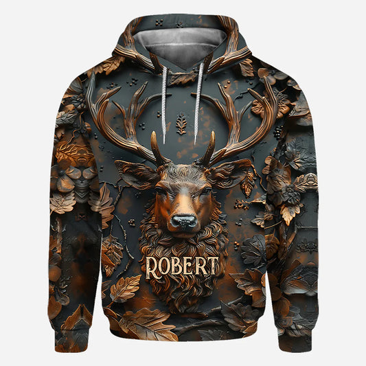 BlueJose Cool Deer Personalized Hunting All Over Shirt, Personalized 3D Hoodie For Hunting Lover