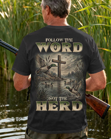 BlueJose Follow The Word Not The Herd Shirt, Personalized Hunting 3D Shirt