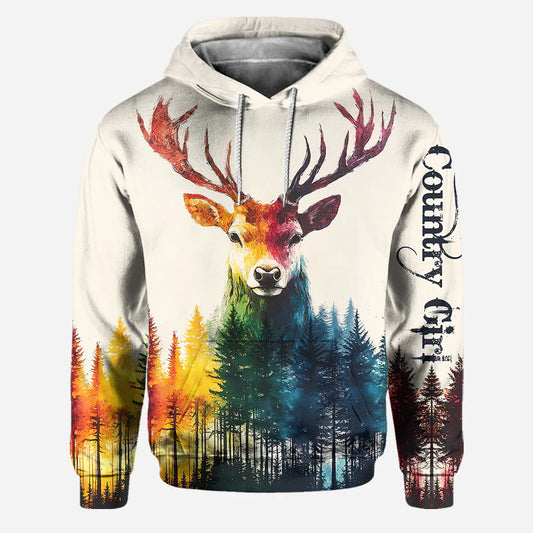 BlueJose Country Girl, Personalized Hunting All Over Shirt, Personalized 3D Hoodie For Hunting Lover