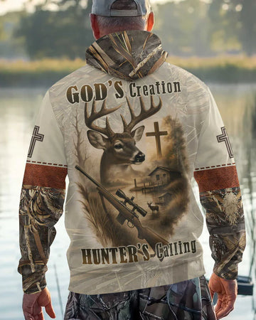 BlueJose God's Creation Hunter's Calling Shirt, Personalized Hunting 3D Shirt