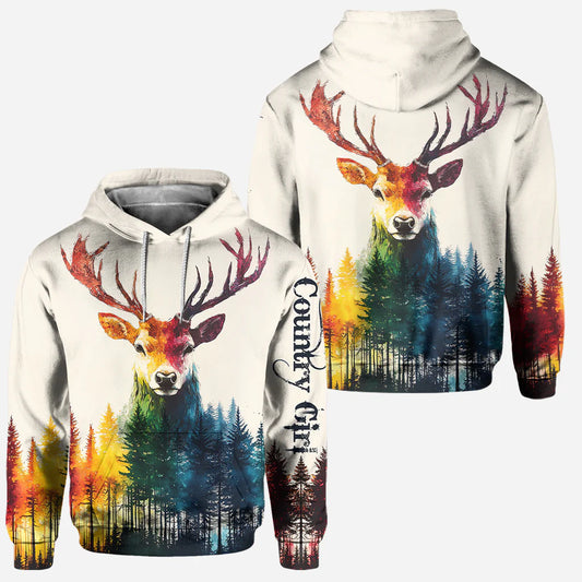 BlueJose Country Girl, Personalized Hunting All Over Shirt, Personalized 3D Hoodie For Hunting Lover