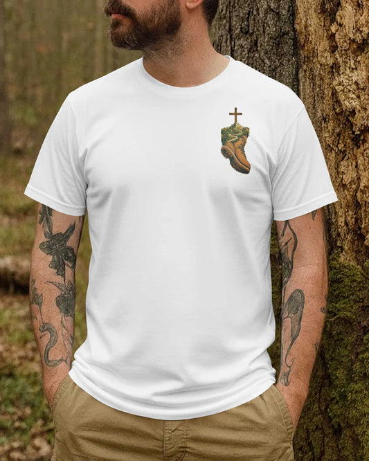 BlueJose Hike I Pray And I Trust God Personalized Hiking 3D Shirt - White