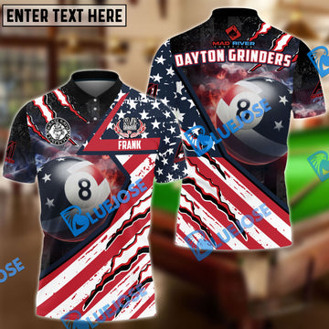BlueJose Billiards American Flag Personalized Shirt For Johnny Shafer