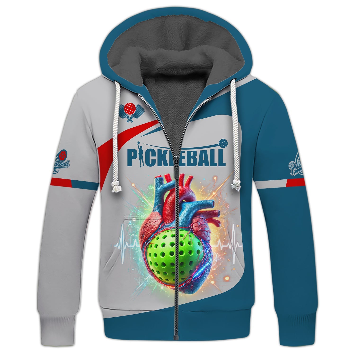 Custom Name & Number Design Pickleball 3D T-Shirts Heartbeat, Pickleball Polo Shirt, Gift For Pickleball Player