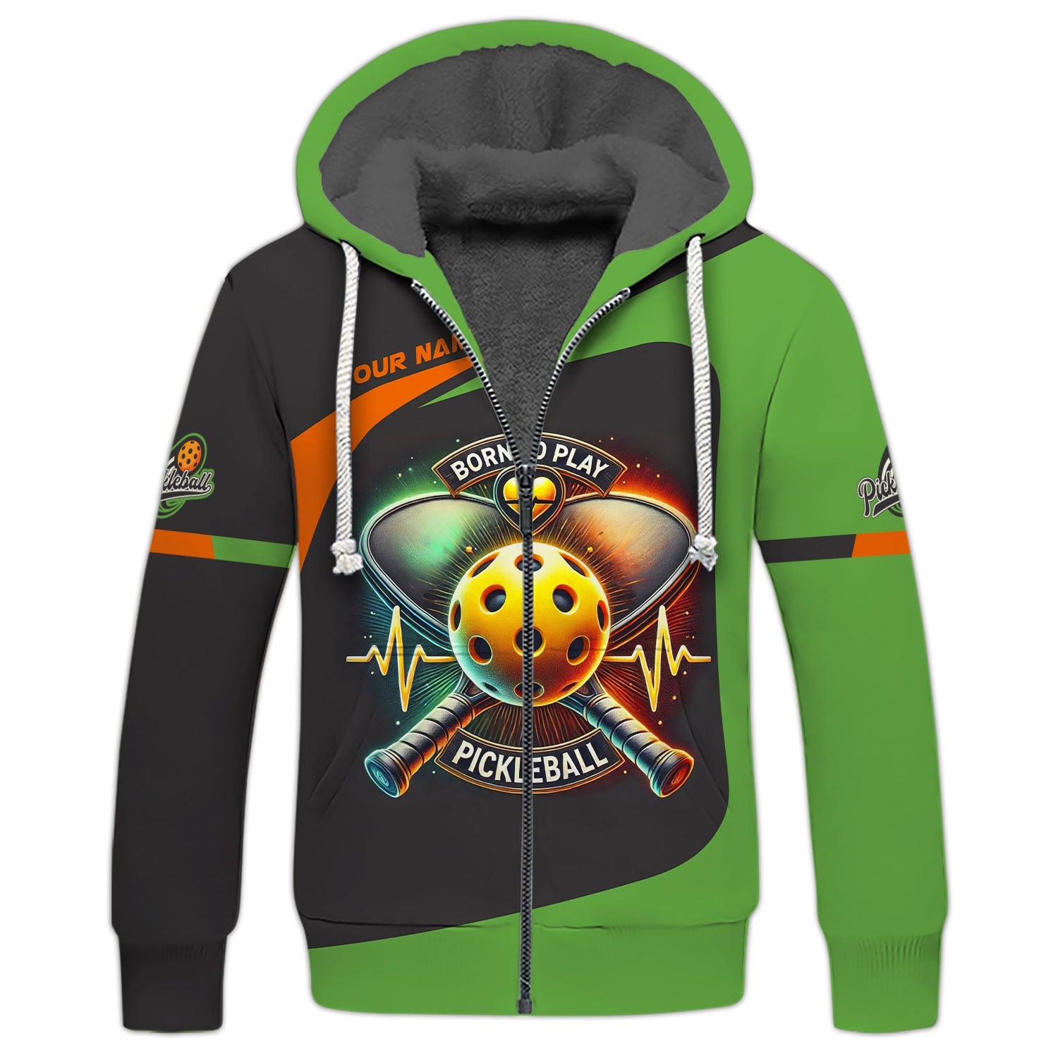 Born To Play Pickleball 3D T-Shirts Heartbeat, Pickleball Polo Shirt, Gift For Pickleball Player