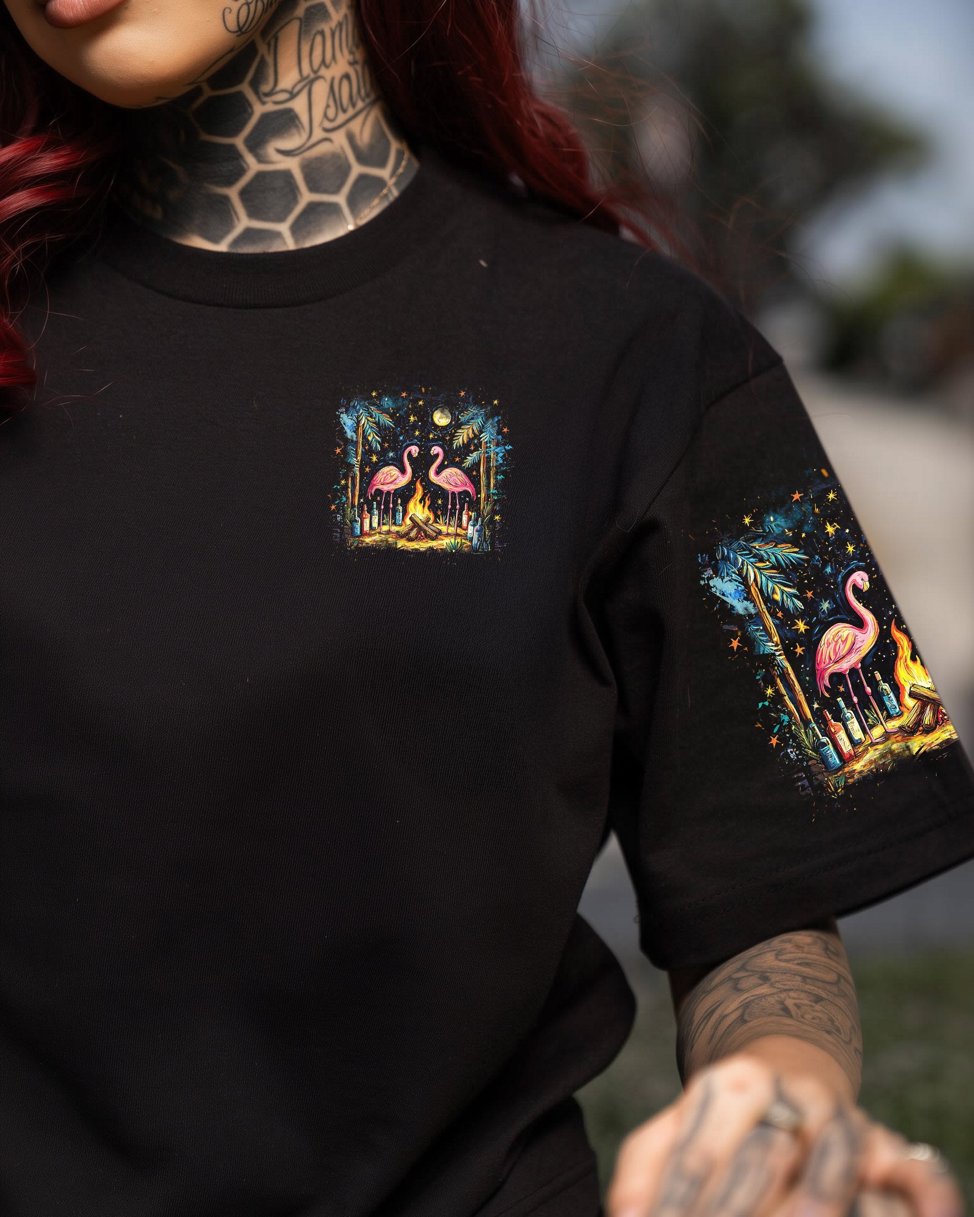 LET'S GET CAMPFIRE DRUNK FLAMINGO ALL OVER PRINT - TLNZ2808251