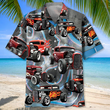 Bluejose Hot Rod Racing Hawaiian Shirt