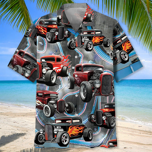 Bluejose Hot Rod Racing Hawaiian Shirt