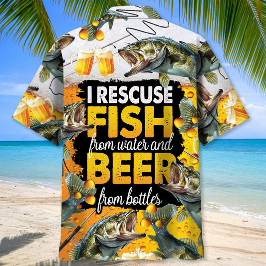 BlueJose I Rescue Fish From Water And Beer From Bottles Hawaiian Shirt