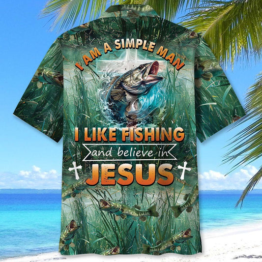 BlueJose I Like Fishing And Believe In Jesus Hawaiian Shirt