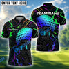 BlueJose Golf Neon Gas Mask Golfer Shirt Customized Name, Team Name 3D Shirts (4 Colors)