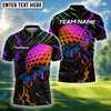 BlueJose Golf Neon Gas Mask Golfer Shirt Customized Name, Team Name 3D Shirts (4 Colors)