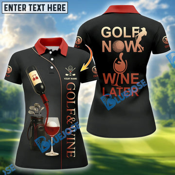BlueJose Golf Wine Shirt, Funny Golf Shirts For Lady, Custom Name 3D Shirt