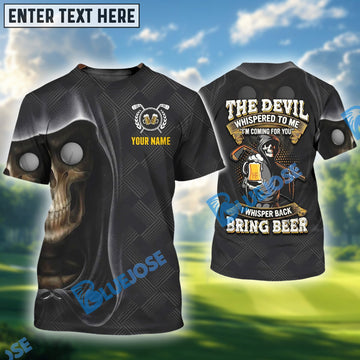 BlueJose Golf I Whisper Back Bring Beer Funny Golf Shirt, Custom Name & Team Name 3D Shirts