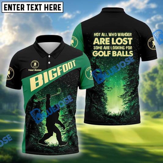 BlueJose Bigfoot Funny Golf Polo Shirt, Custom Name & Team Name 3D Shirts