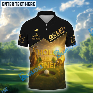 BlueJose Hole In One Funny Golf Shirt, Custom Name Golf 3D Shirts