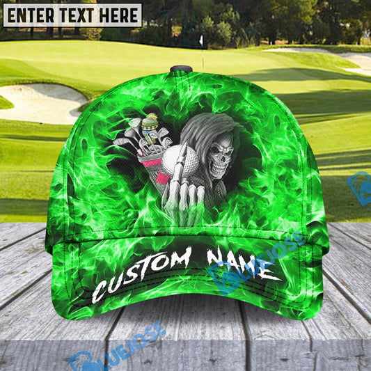 BlueJose Skull Golf Cap, Personalized Name Pattern 3D Classic Cap