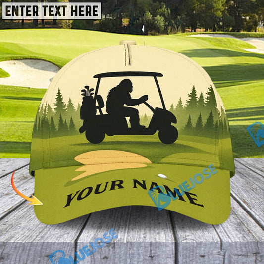 BlueJose Golf Squatch Cap, Personalized Name Pattern 3D Classic Cap