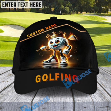 BlueJose Golf King Funny Golf Cap, Personalized Name Pattern 3D Classic Cap