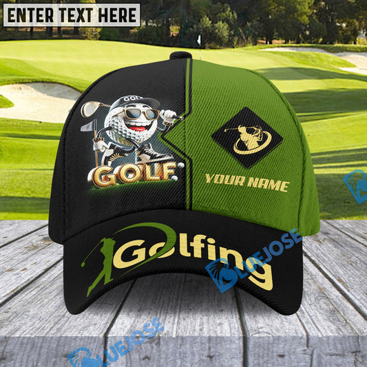 BlueJose Golf Swing Funny Golf Cap, Personalized Name Pattern 3D Classic Cap
