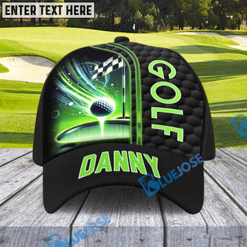 BlueJose Glowing Golf Ball Golf Cap, Personalized Name Pattern 3D Classic Cap