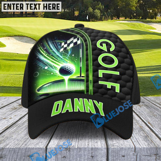 BlueJose Glowing Golf Ball Golf Cap, Personalized Name Pattern 3D Classic Cap