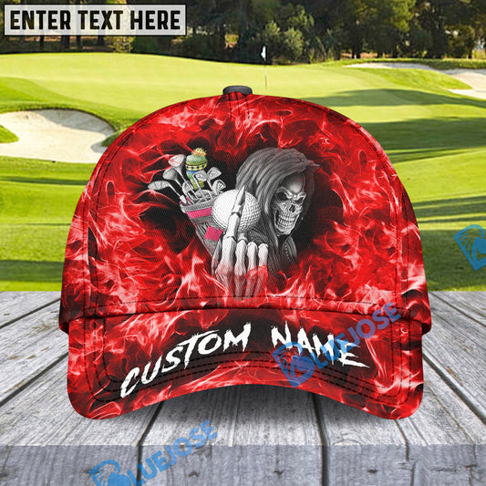 BlueJose Skull Golf Cap, Personalized Name Pattern 3D Classic Cap