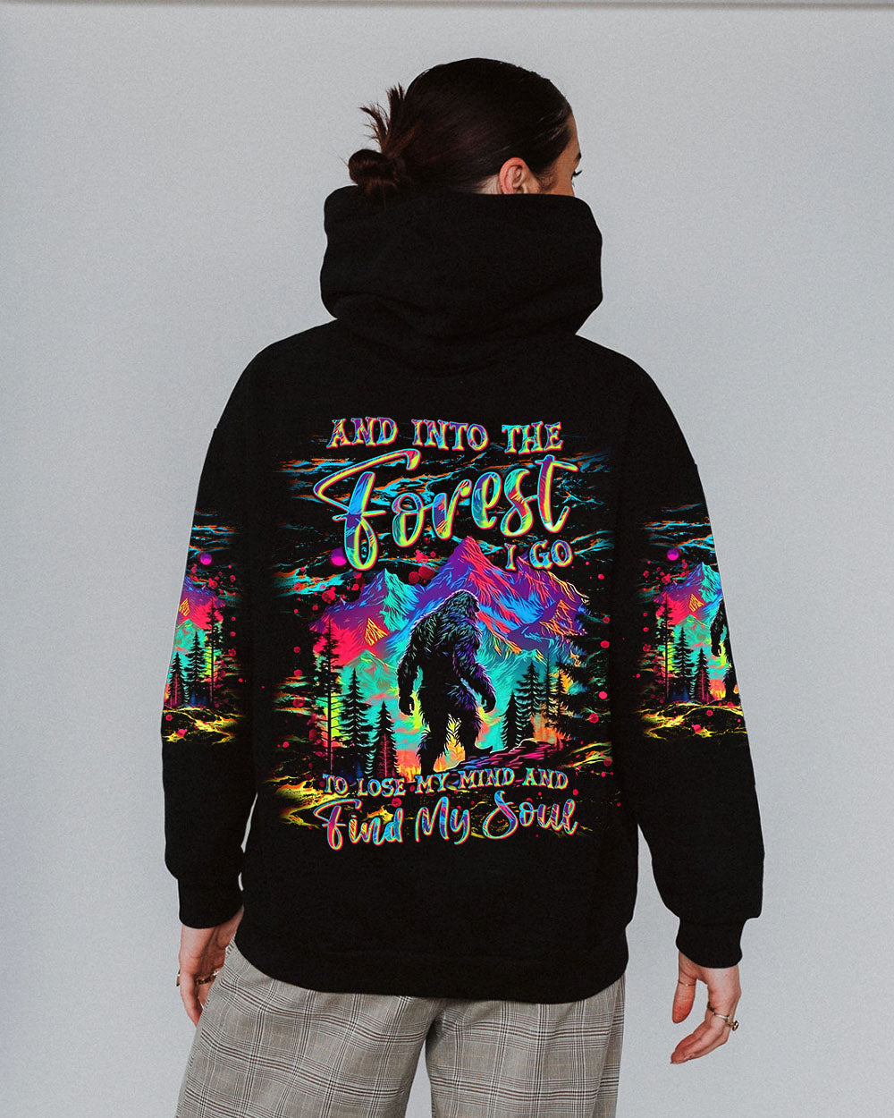 AND INTO THE FOREST I GO BIGFOOT COLORFUL ALL OVER PRINT  - TLNT2203251