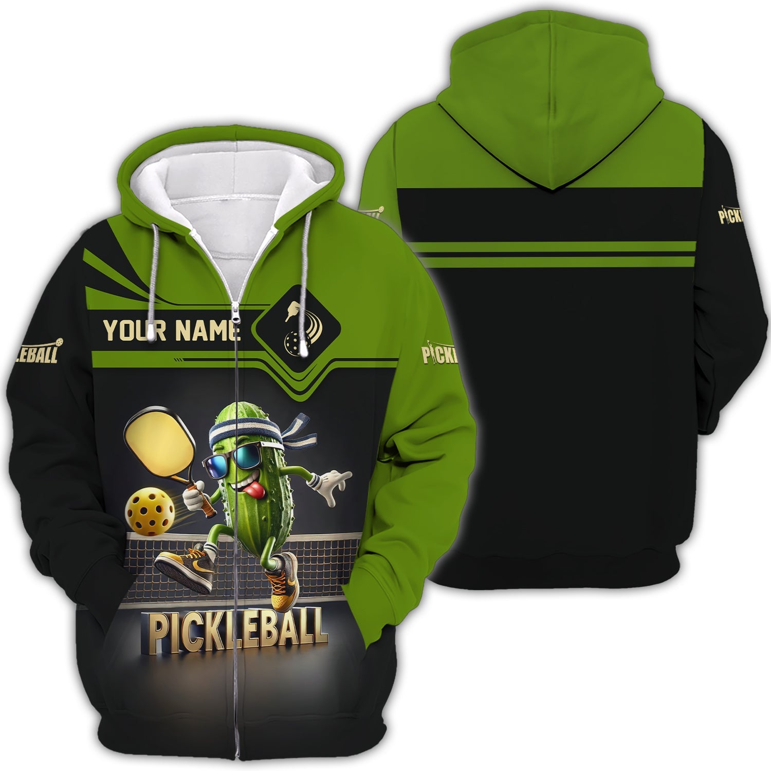 Custom Pickleball Zipper Hoodie, Funny Pickleball Shirts, Gifts For Pickleball Players